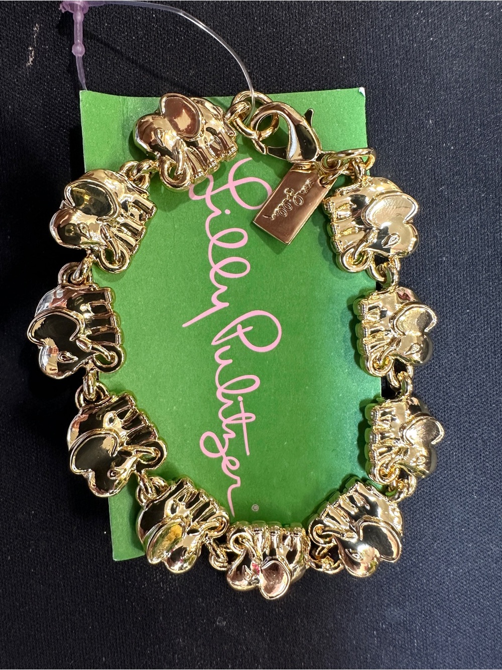Lilly Pulitzer Gold Elephant Charm Link Bracelet